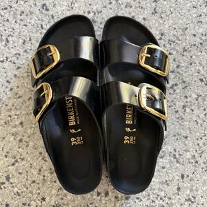 Birkenstock Glossy Black Arizona Big Buckle High Shine